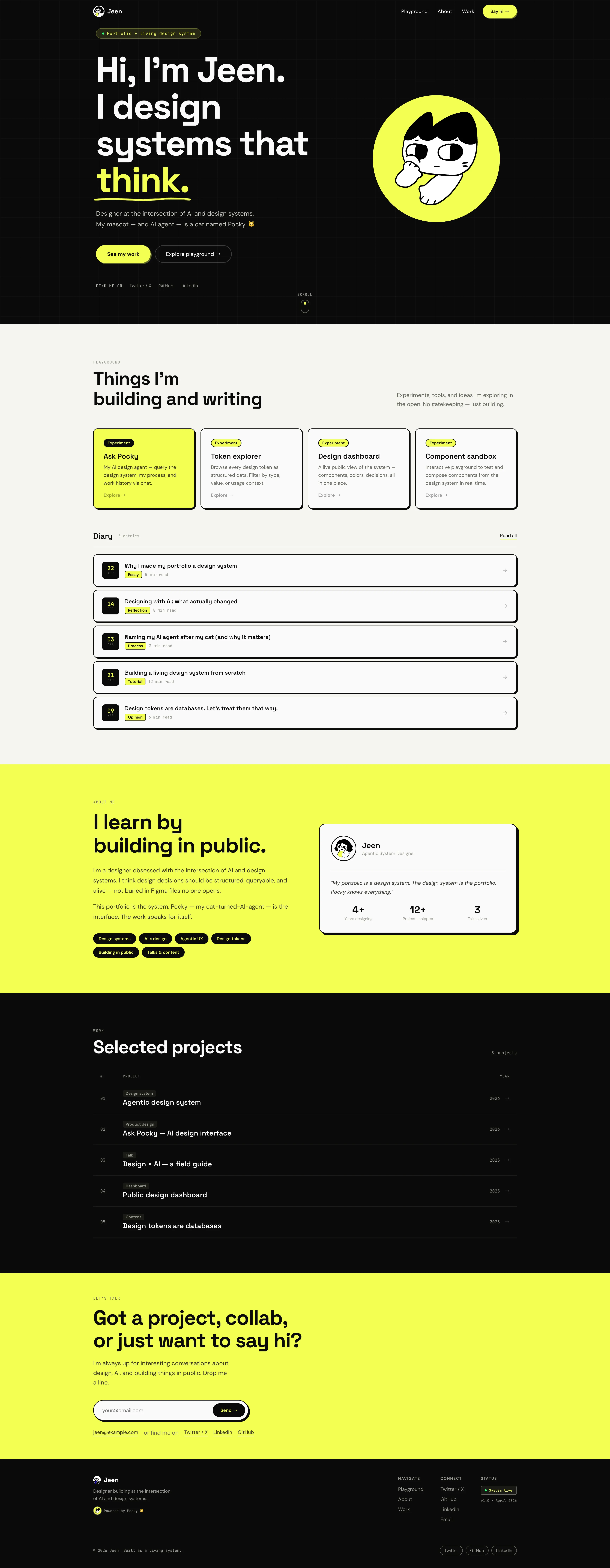 First draft landing page generated by Claude Design with hero, cards, and layout